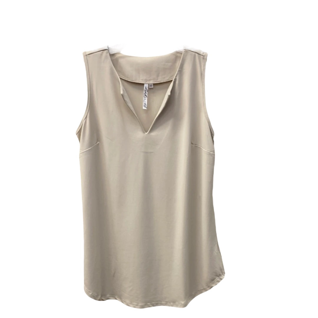 Sleeveless Keyhole Top - Stone