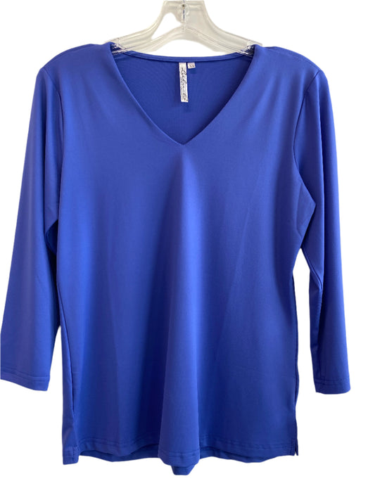 3/4 Sleeve V-Neck Top-SAP