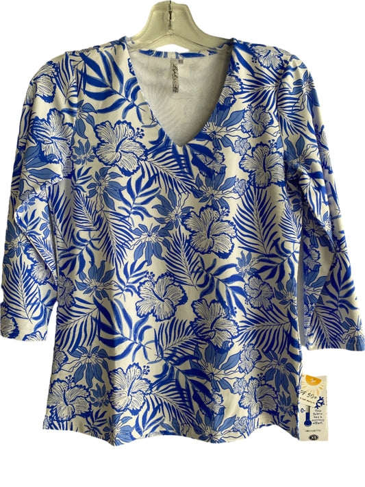 3/4 Sleeve  V Neck Top-SBPR