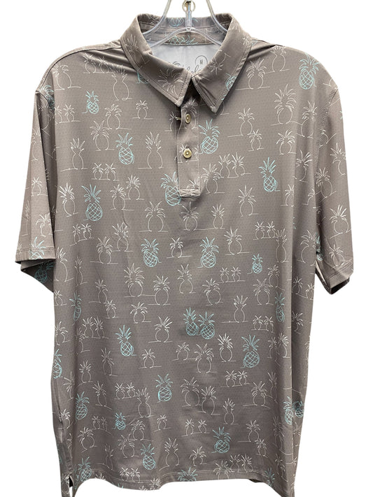Pine Lines Knit Polo-Taupe