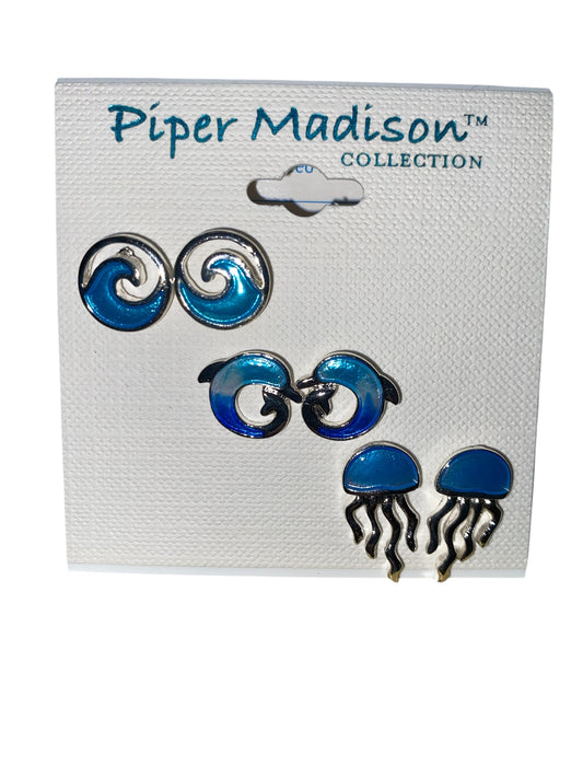 Ocean trio earring set