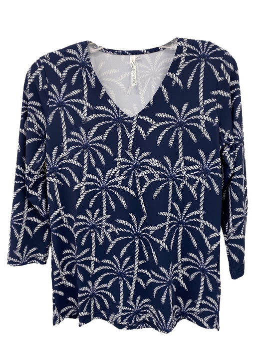 Navy palm tree top