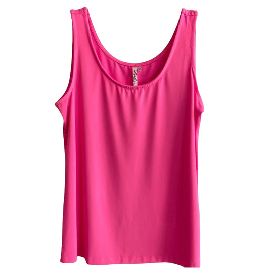 Solid Tank Top-Clear Pink