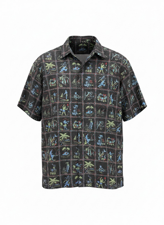 Island Scenes SS Shirt-Black