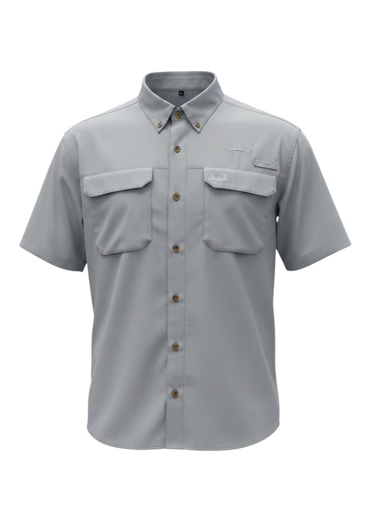 Short Sleeve Performance Solid Sport Shirt - Grey