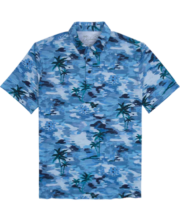 Kahala Haze Knit Polo-Blue