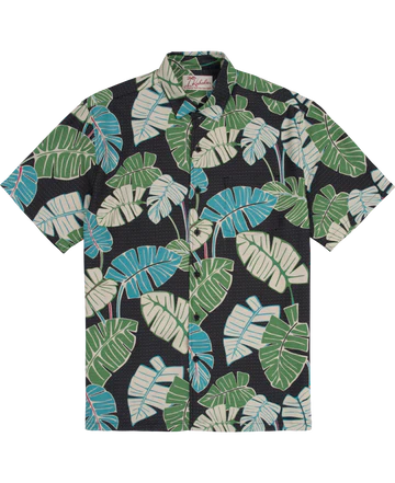 Lau Nui Short Sleeve Button Up Shirt-Black